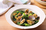 あさりと菜花の酒蒸し